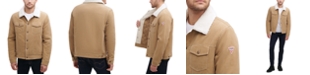 GUESS Men's Corduroy Bomber Jacket with Sherpa Collar